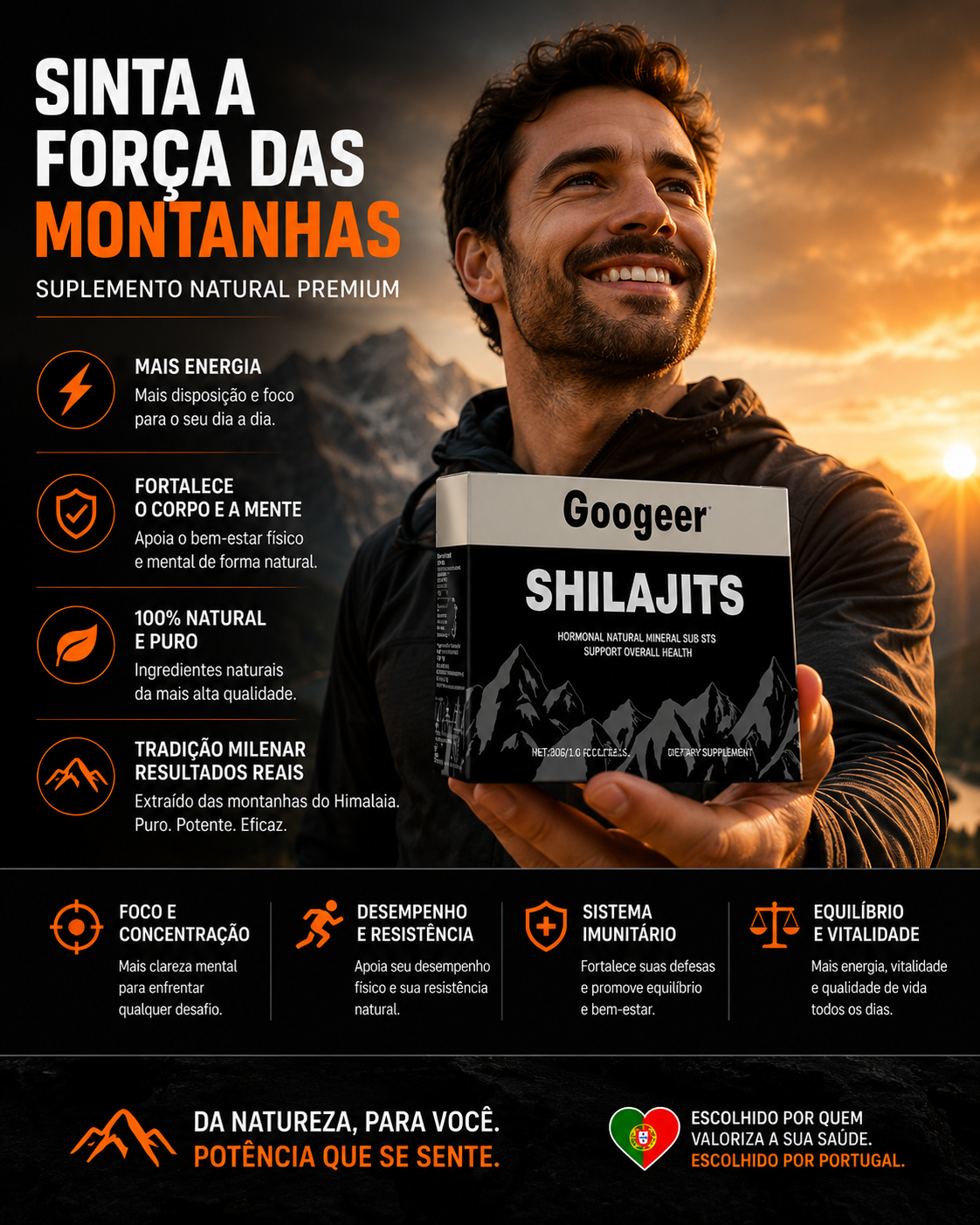 100% Shilajit puro 💎 Fonte de energia vital do Himalaia